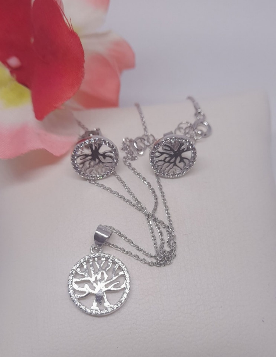 Imagem de Conjunto em Prata Colar e Brincos com zircónias 