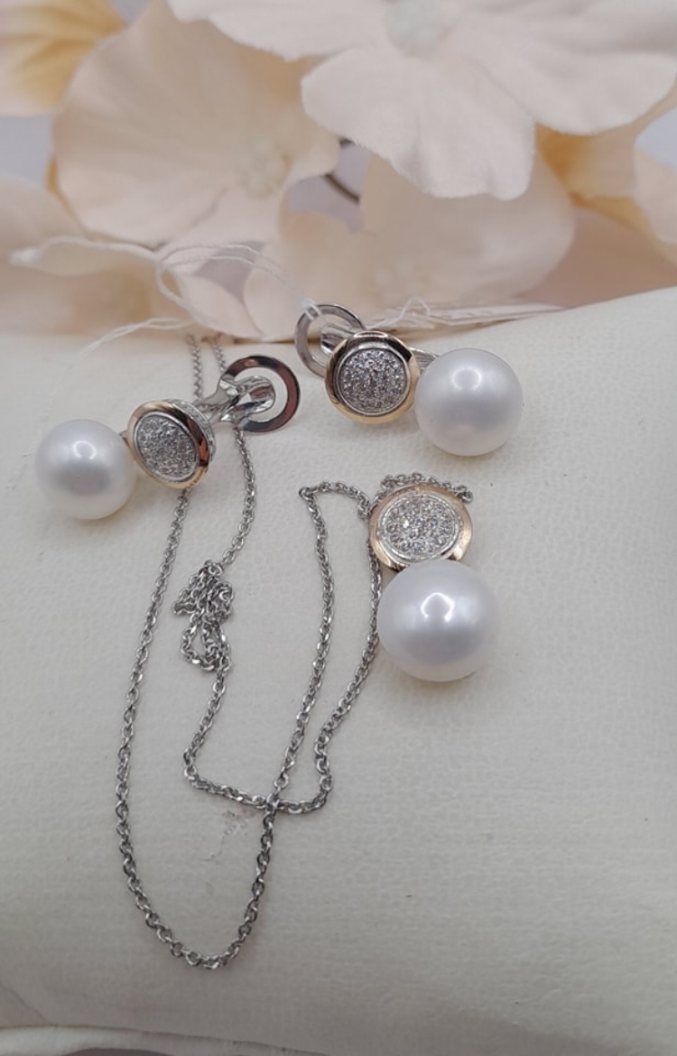 Imagem de Conjunto em Prata e Ouro 9k Brincos+brincos