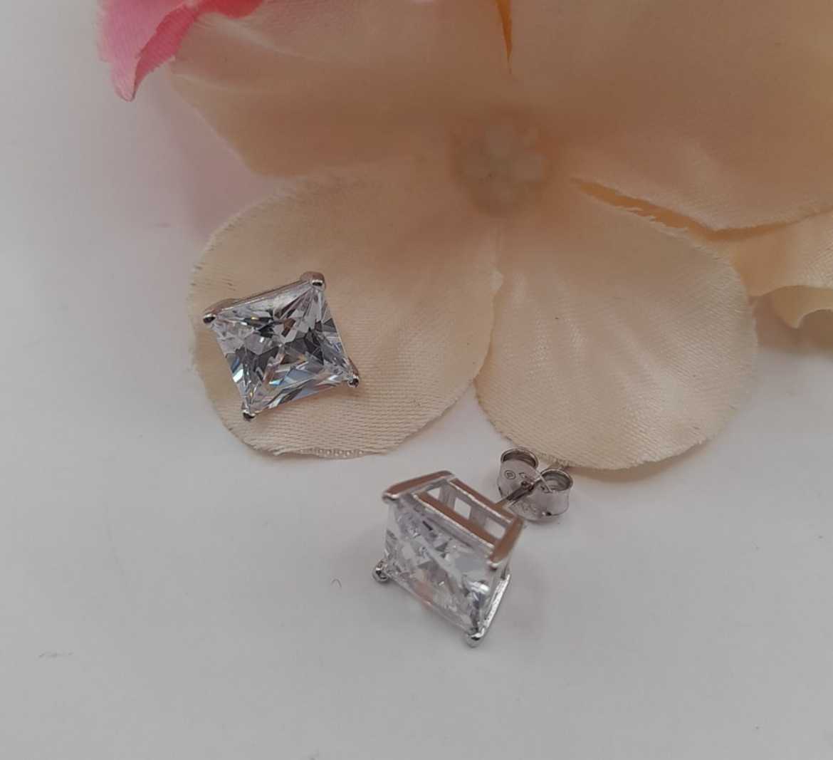 Imagem de Brincos em Prata com zirconias 0.8mm