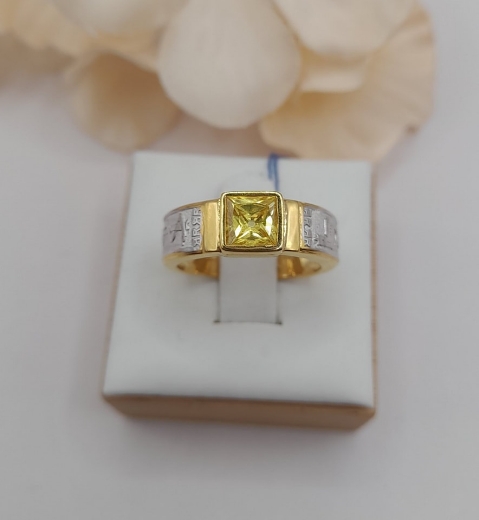 Imagem de Anel de Curso em Ouro Branco e Amarelo 