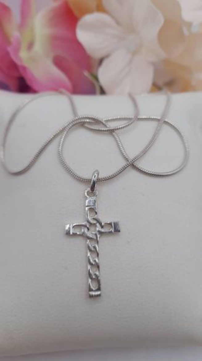 Imagem de Conjunto fio+crucifixo em Prata 