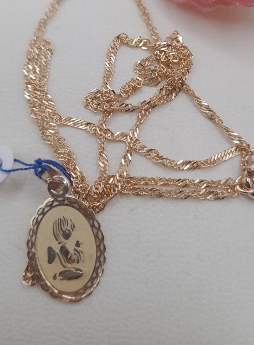 Imagem de Fio em Ouro 9k com 45cm e 1.5g + Medalha anjinho