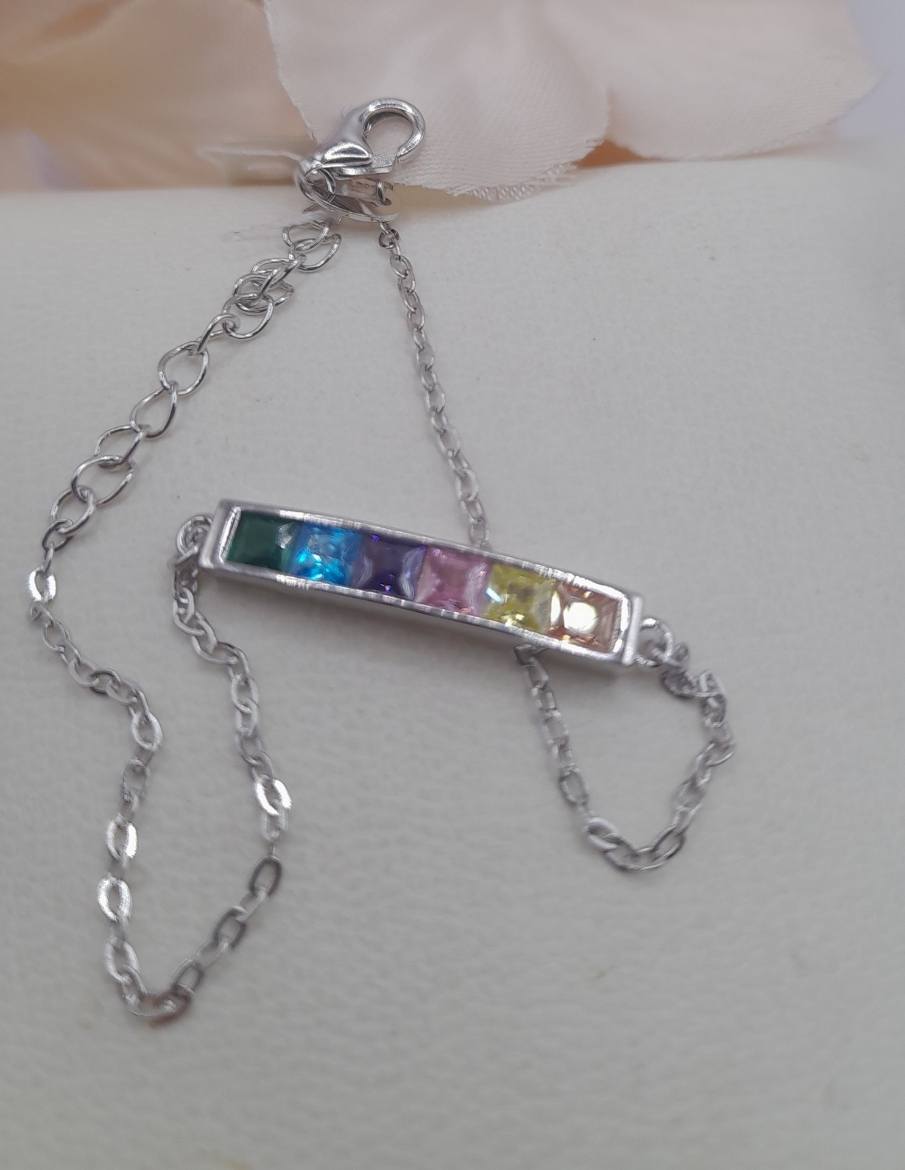 Imagem de Pulseira em Prata com zircónias coloridas 
