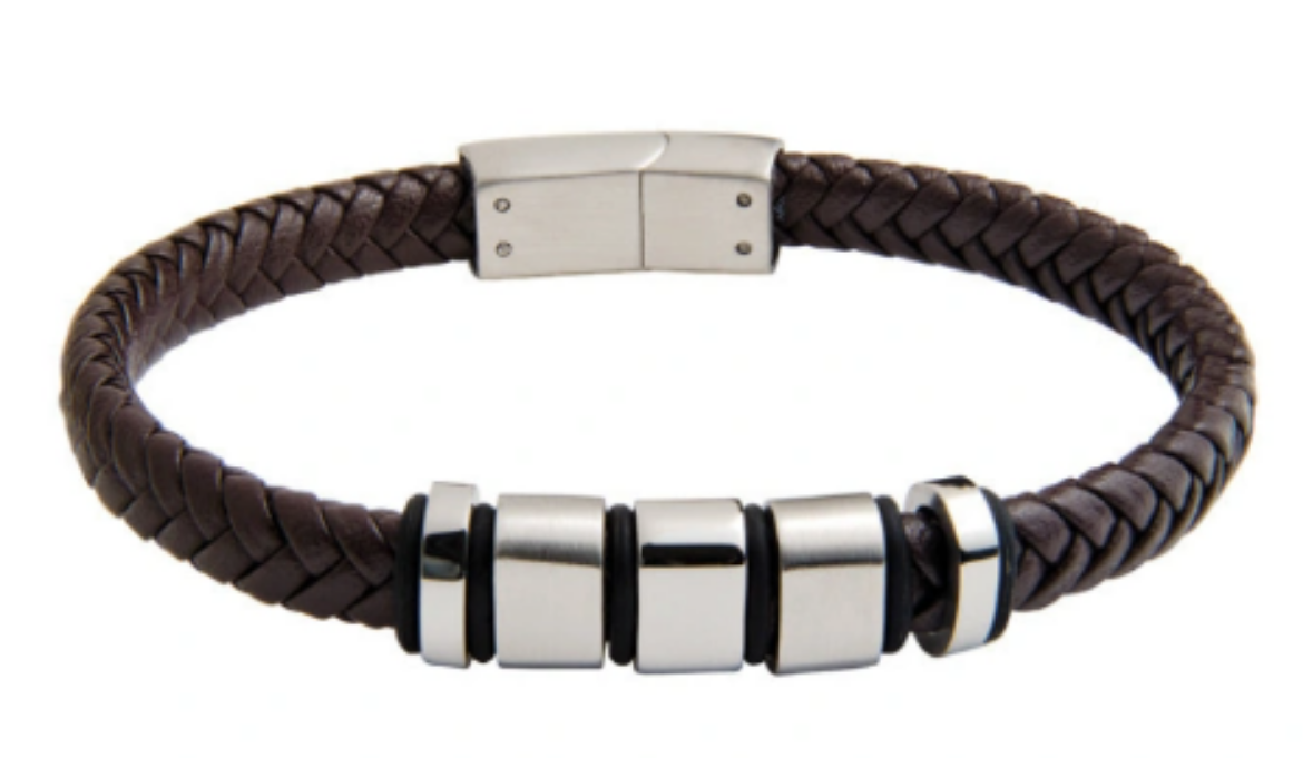 Imagem de Pulseira em Aço 316L e Pele