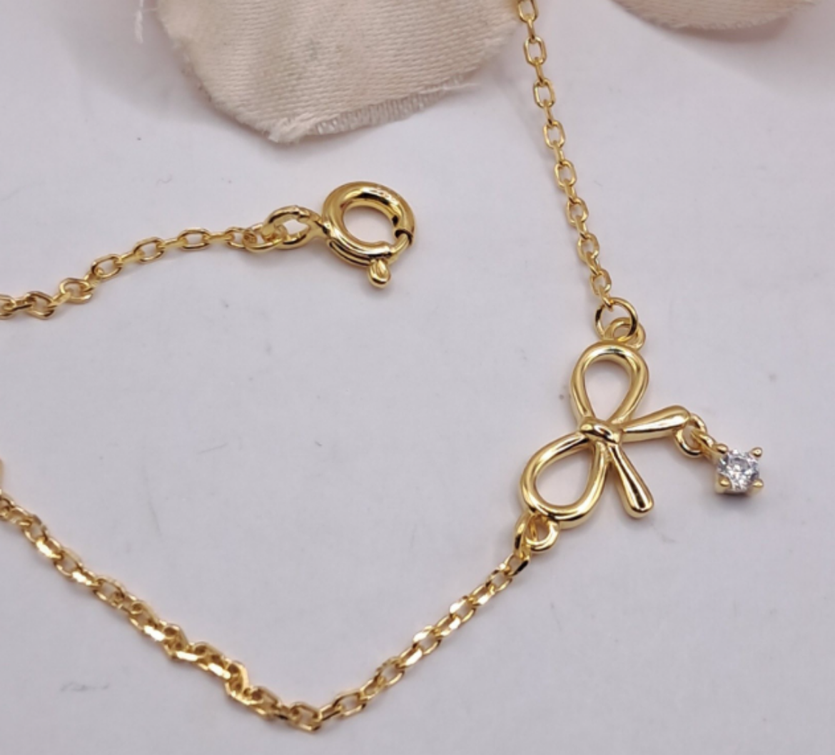 Imagem de Pulseira em Prata Dourada com zirconia