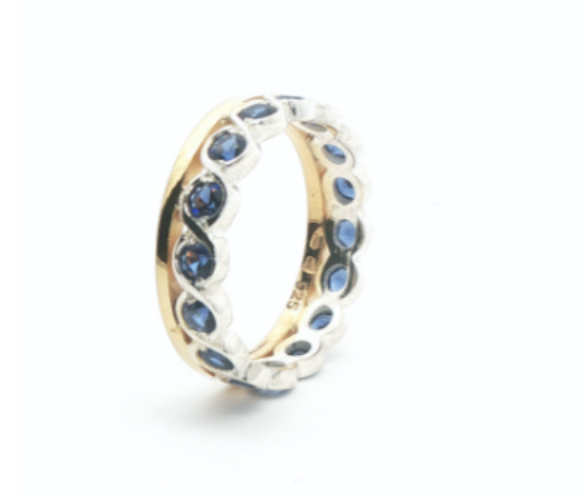 Imagem de Anel em Prata Bicolor 