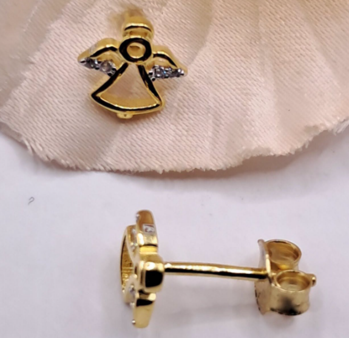 Imagem de Brincos em Prata dourada com Zirconias